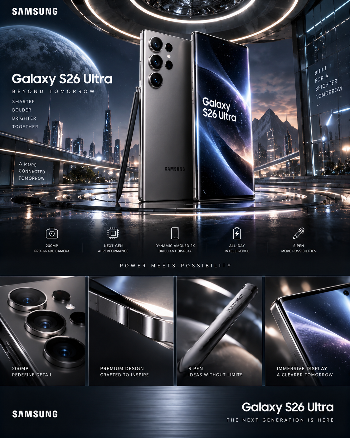 Samsung Galaxy S26 Ultra – Creative AI Advertising Prompt