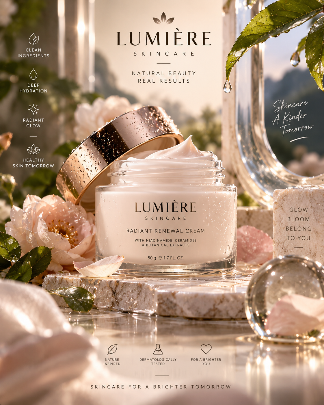Hyper-Realistic Cinematic Skincare Campaign – AI Advertising Prompt